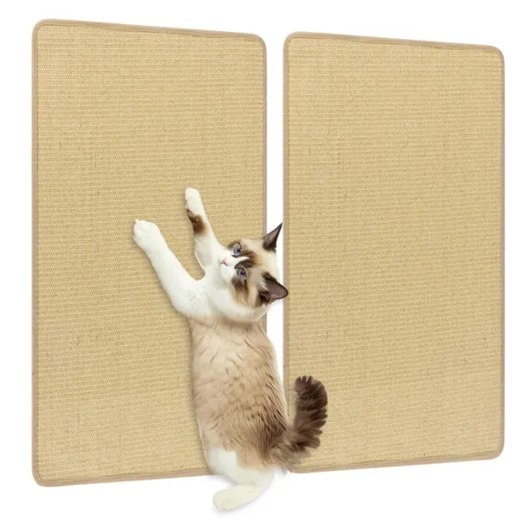 Paquete de 2 Tapetes Rascadores de Sisal Natural para Gatos de 32"x20", Almohadillas Multifuncionales para Descansar y Jugar Para Hogares con Varios Gatos — imagen 1