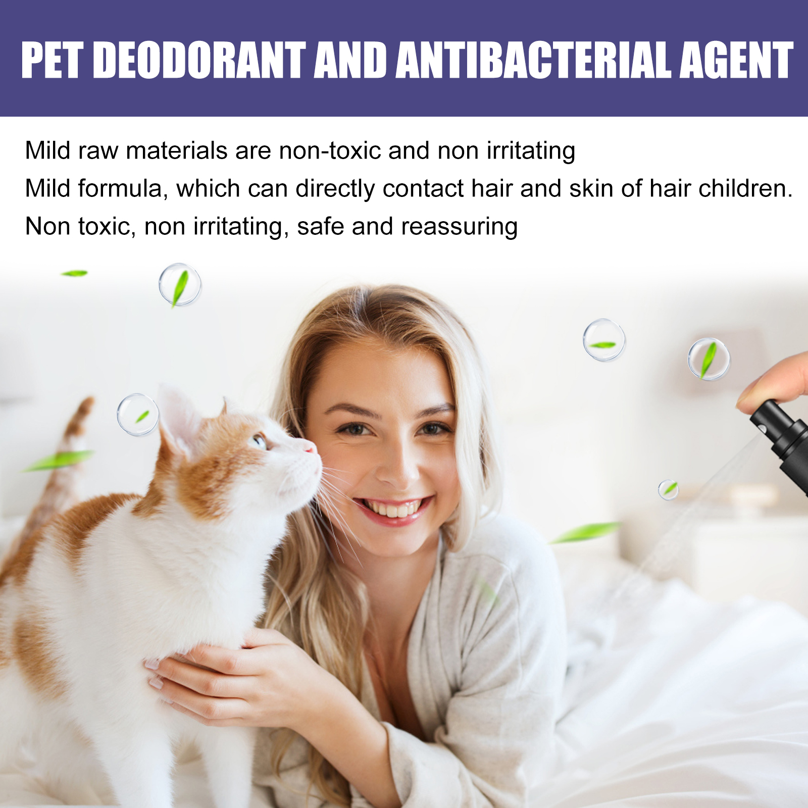 Spray de Odor Natural para Mascotas 60 ml con Extractos de Portulaca y Aloe, Eliminador de Olor Animal Sin Tóxicos, Fórmula Suave para Perros — imagen 9