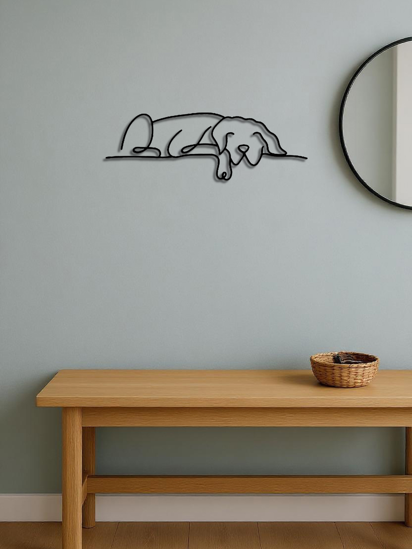 Arte de Muro Metálico Minimalista con Perro, Decoración Gótica y Bohemia para Salón, Dormitorio — imagen 1