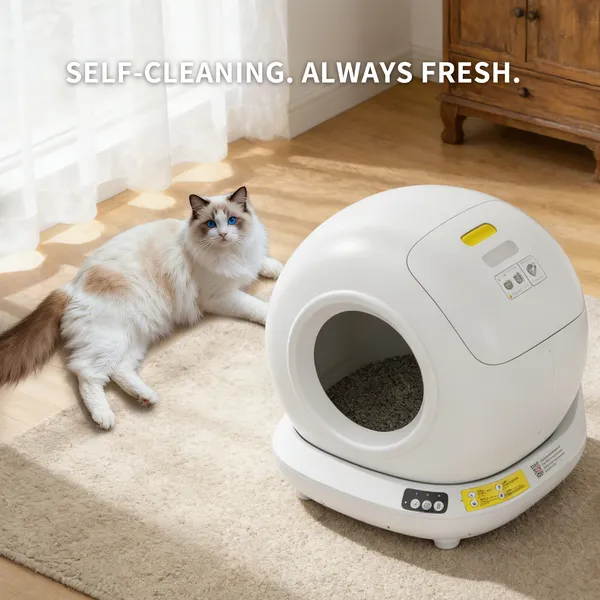 El Mejor Arenero Automático para Gatos, 78L Totalmente Cerrado, Arenero Inteligente Autolimpiante con App Tuya para Hogares con Varios Gatos — imagen 3