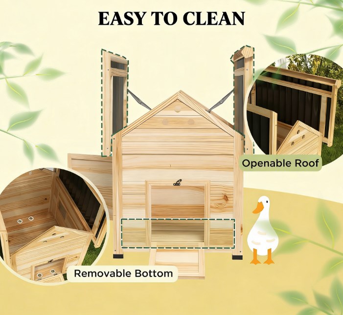 Pet Coop, Wooden House with Openable Roof — image 9