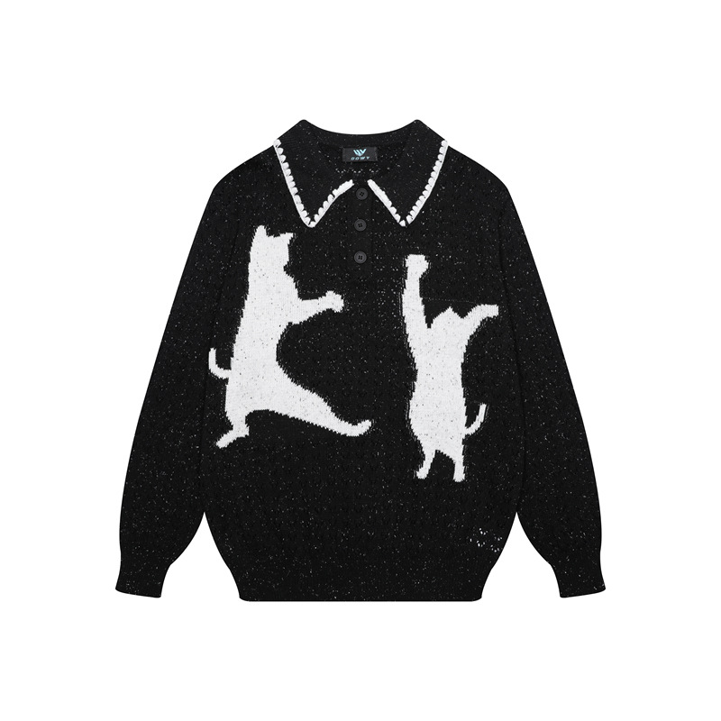 Colorful cat jacquard sweater — image 4