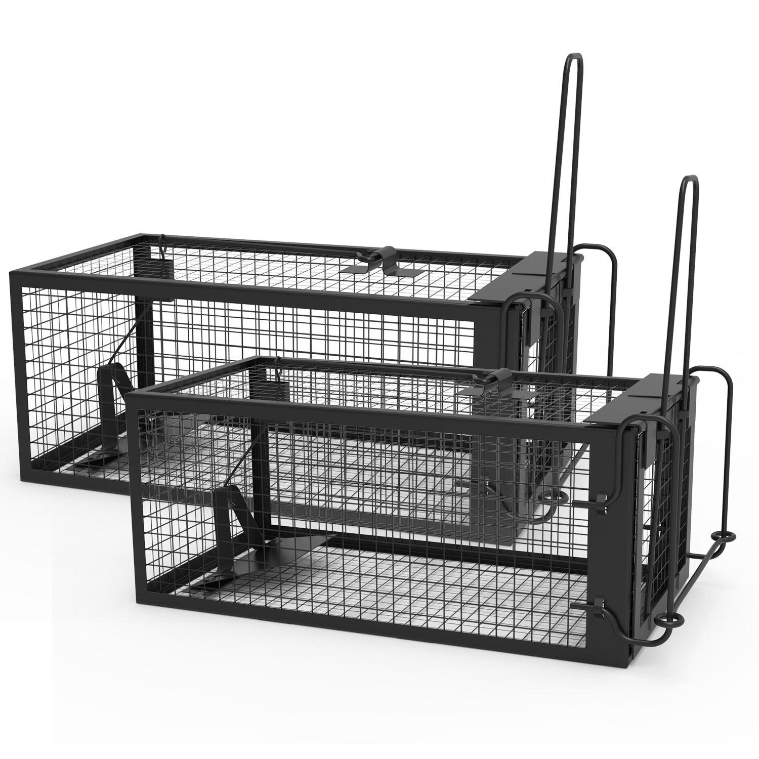 2 Pack Rat Trap Cage Humane Live Rodent Trap Cage Galvanized Iron Mice Mouse Control Bait Catch With Detachable U Shaped Rod — imagen 3