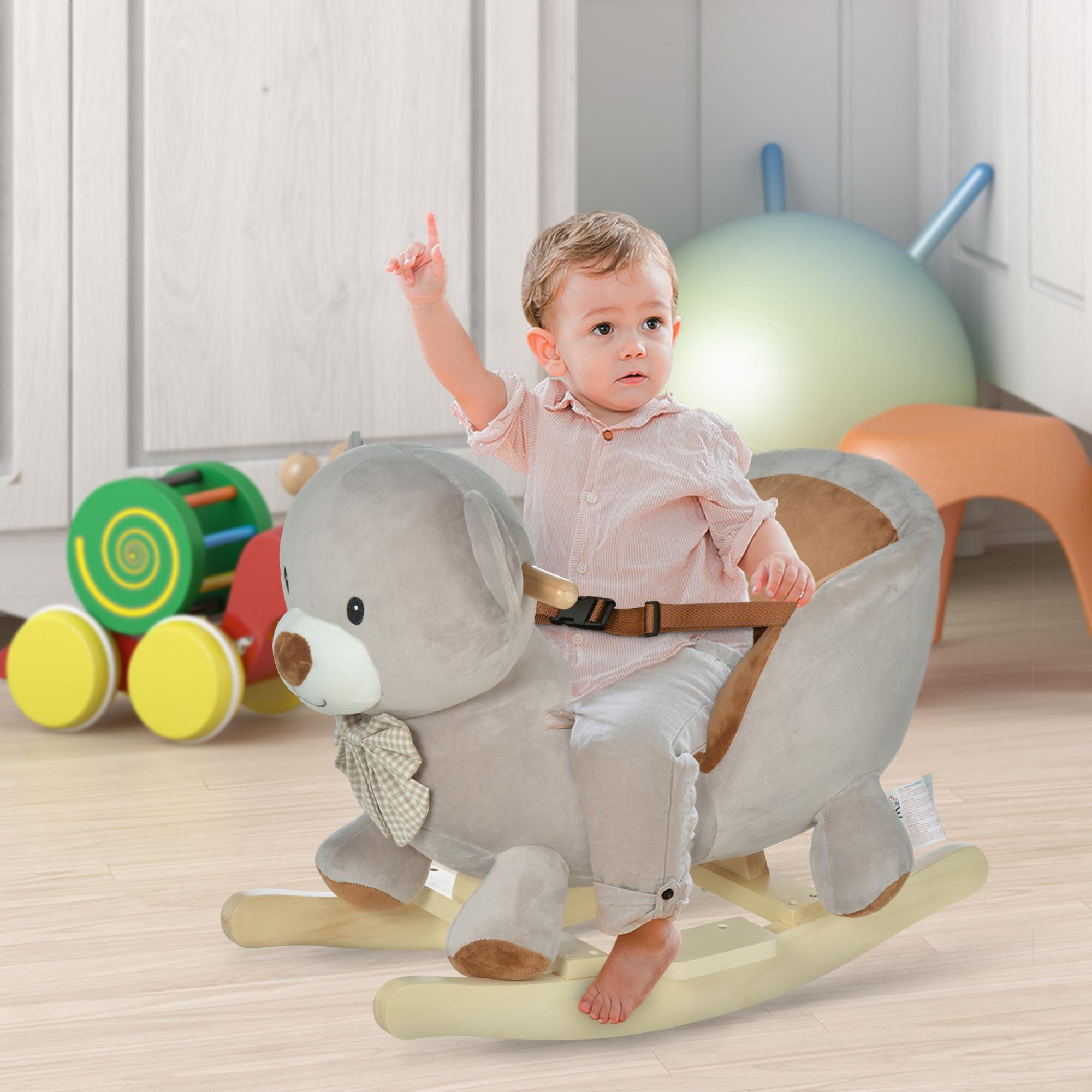 Caballo de Oso para Niños con Sonido, Gris — imagen 2