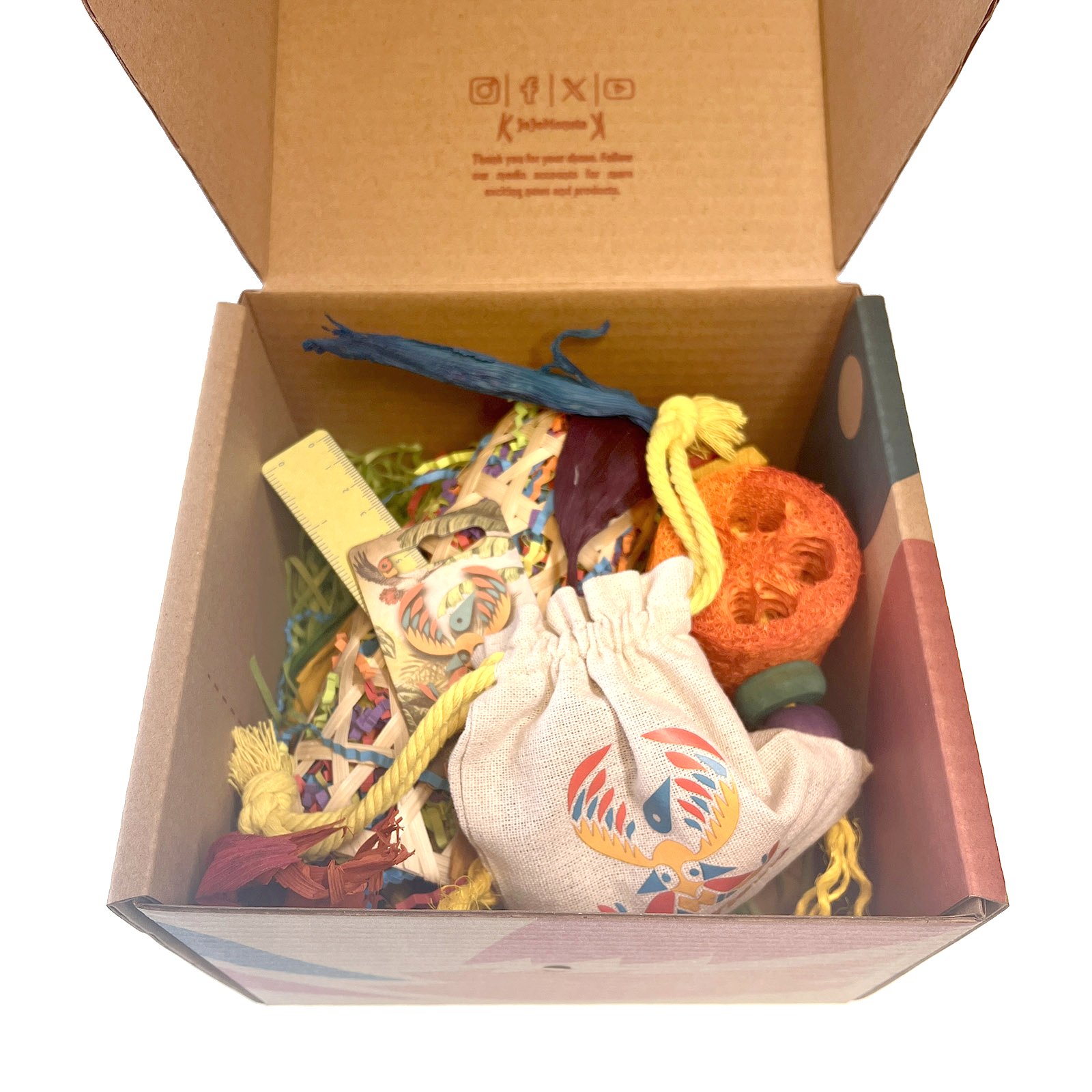 Adventure Series - Double Bamboo Basket Foraging Basket Bird Toy Handmade Parrot Toy Set — image 4