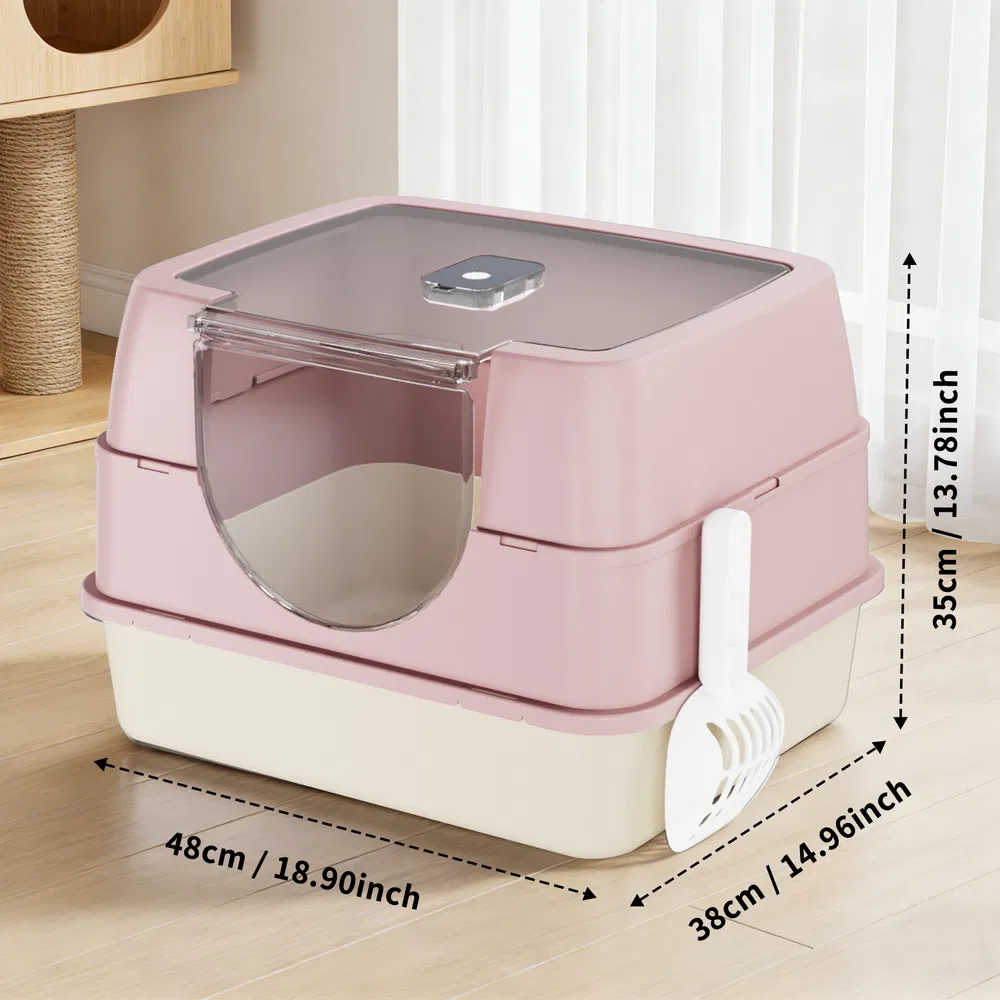 Caja de Arena Galaxia Encerrada Rosa para Gatos: Impermeable y Fácil de Limpiar — imagen 2
