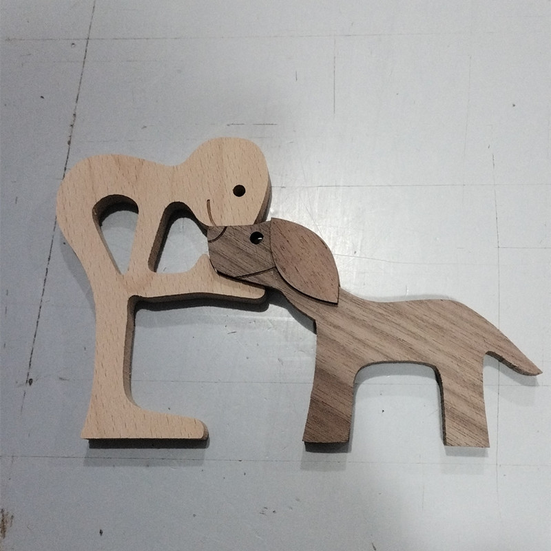 Escultura de Madera para Decoración de Hogar con Perro y Dueño - Regalo de Navidad para Amantes de los Animales — imagen 15