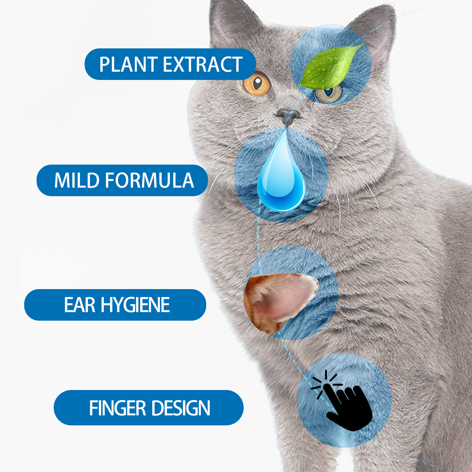 Pet Finger Wipes, Ear Care Finger Cover Ear Wax Ear Mite Cleaning Care — image 6