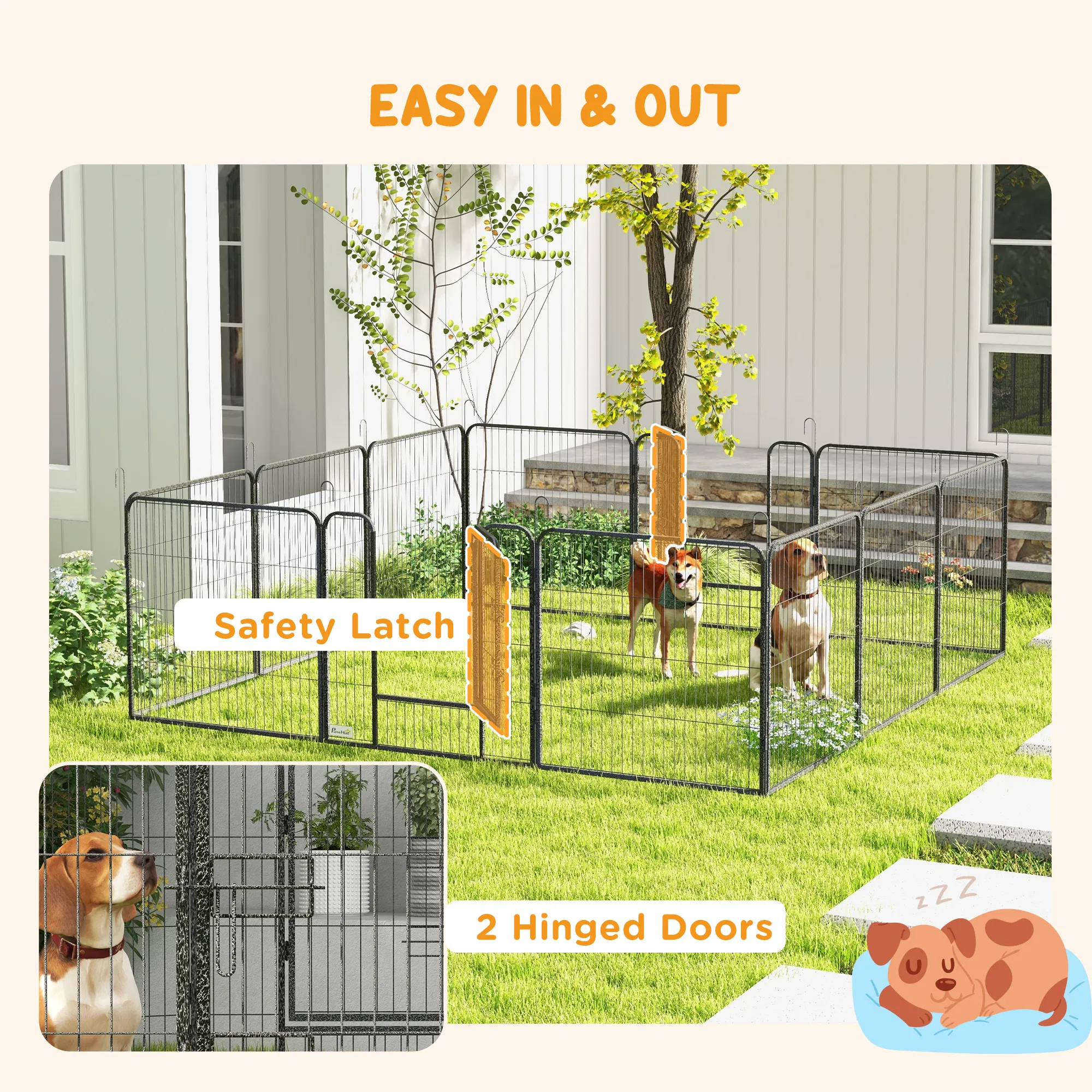Dog Pen with Gate, 12 Panels Puppy Playpen, Dog Fence, 31.5"H — image 4