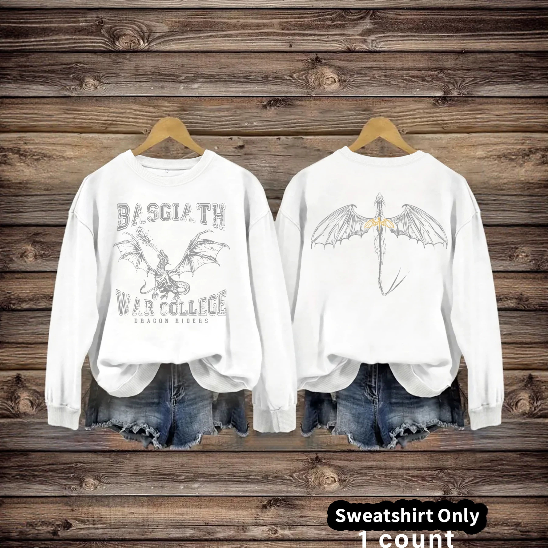 Flying bird round neck hoodie — image 4