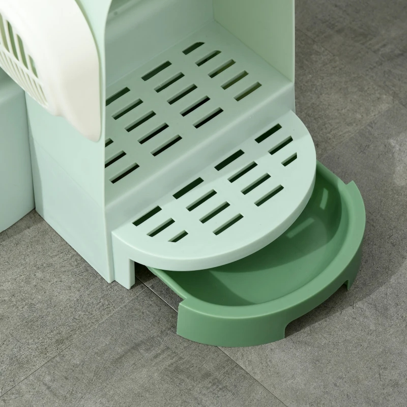 Cat Litter Box Easy To Clean Open With Scoop, Green — imagen 8