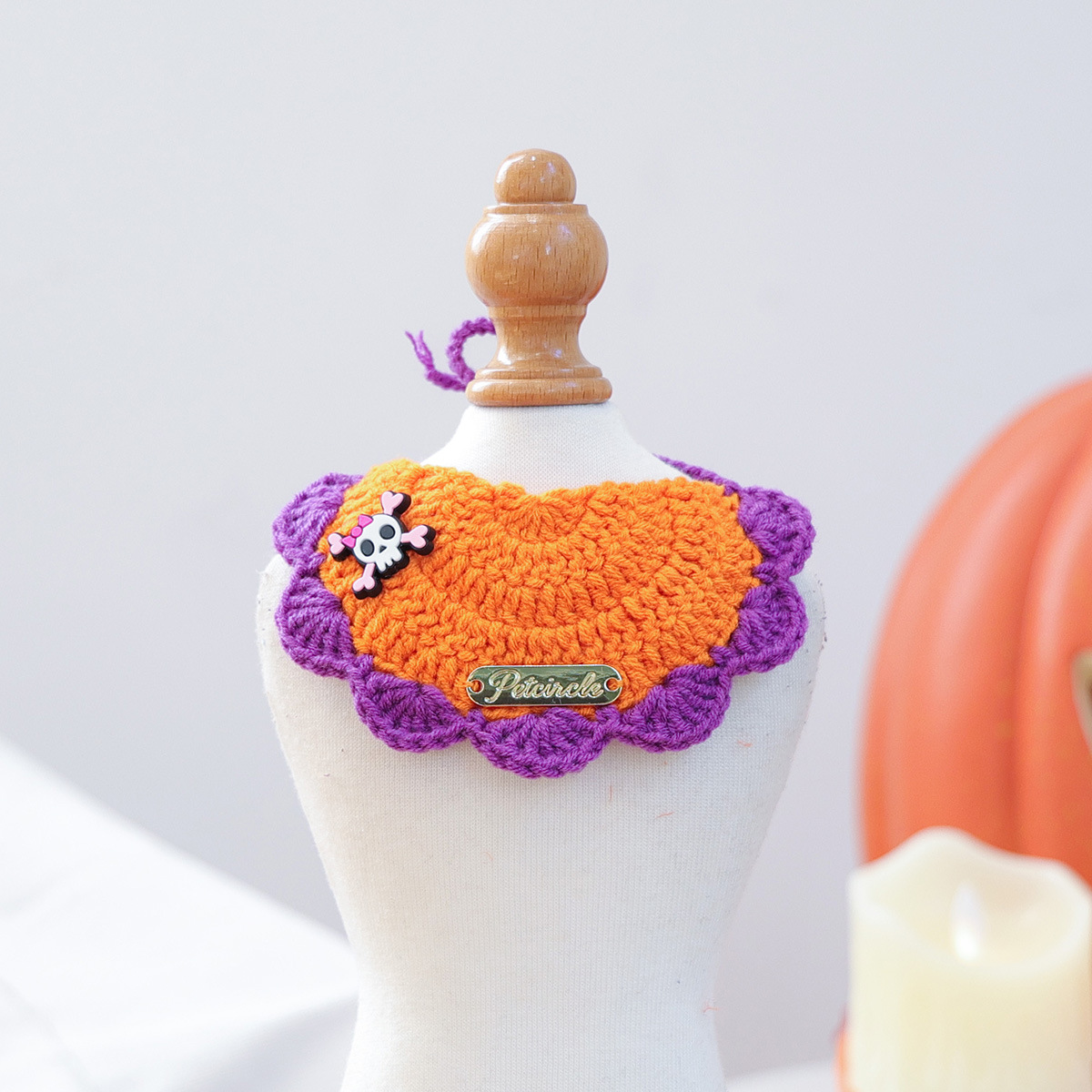Pet Accessories Halloween Knit Gold Label Bandana Cat Dog Neck Scarf Ghost Festival Pumpkin Collar — image 11