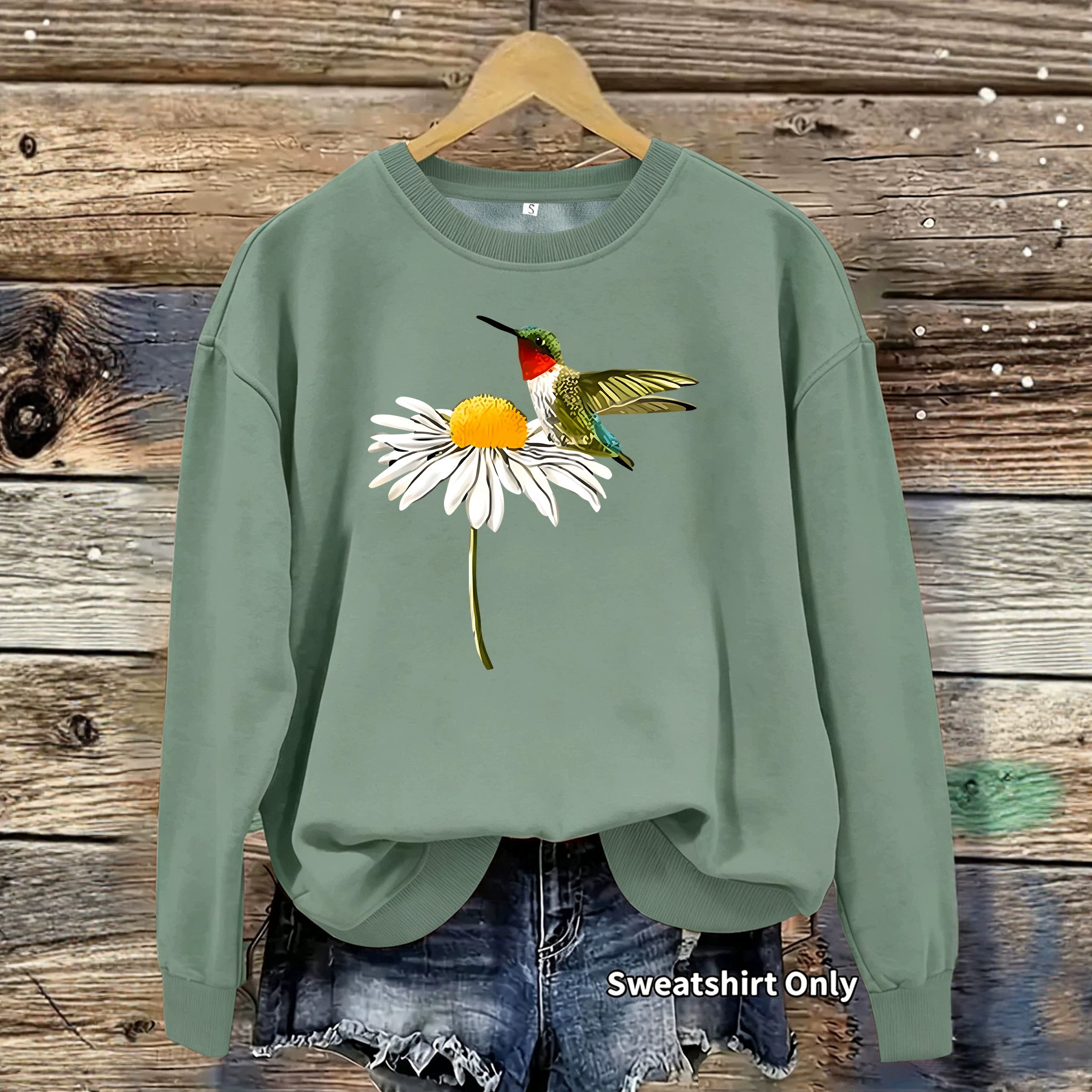 Daisy and Hummingbird Printed Hoodie — image 2