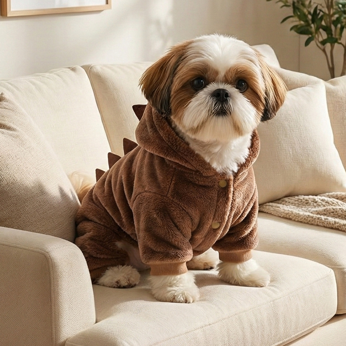 Pet Clothes Spring Autumn Small Dog Puppy Cosplay Cartoon Animal Little Bubu Dinosaur Transformation Costume — image 3