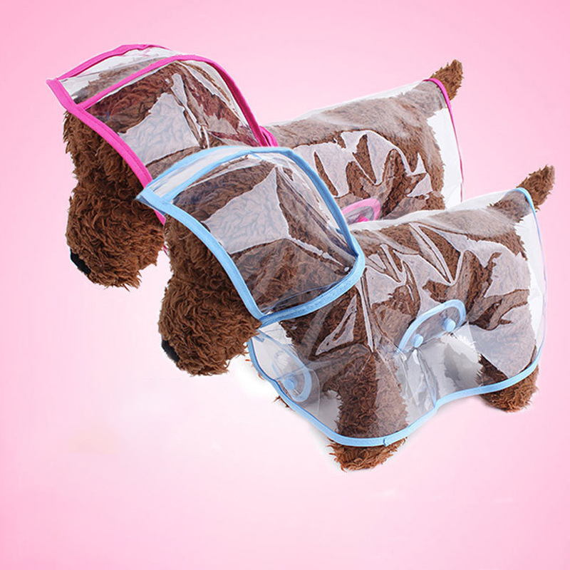 Pet Supplies Dog Raincoat Teddy Small And Medium-Sized Dogs New Transparent Plastic Fashion Poncho Pet Raincoat — image 1