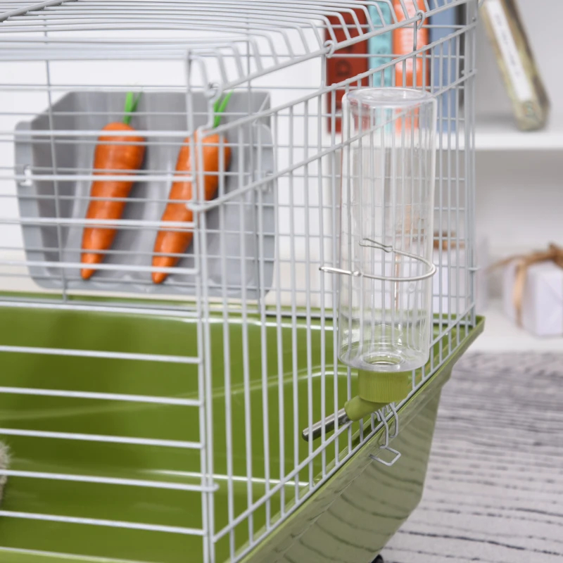 Jaula de 47" para Animales Pequeños, Conejera para Chinchilla y Cuyo, Casa para Mascotas con Plataforma, Rampa, Plato de Comida, Ruedas y Botella de Agua — imagen 11
