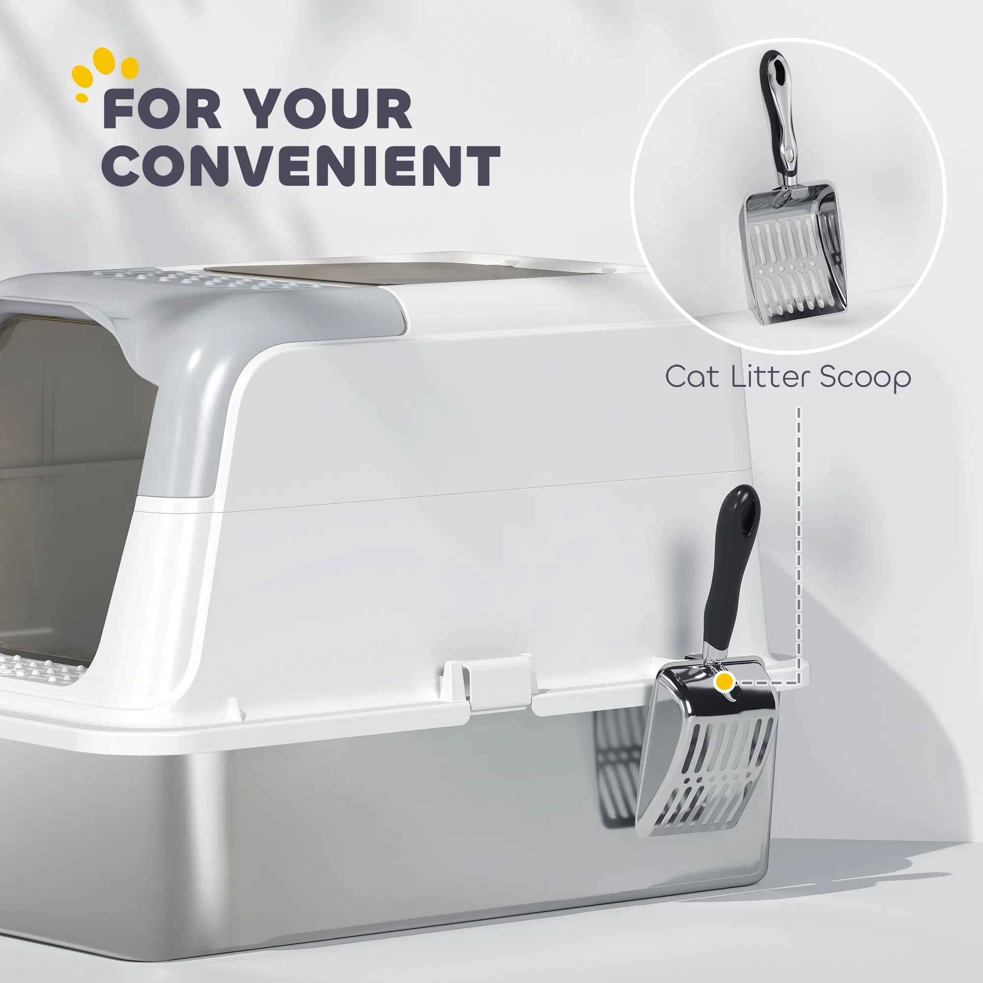 Stainless Steel Enclosed Litter Box for Cats — image 6