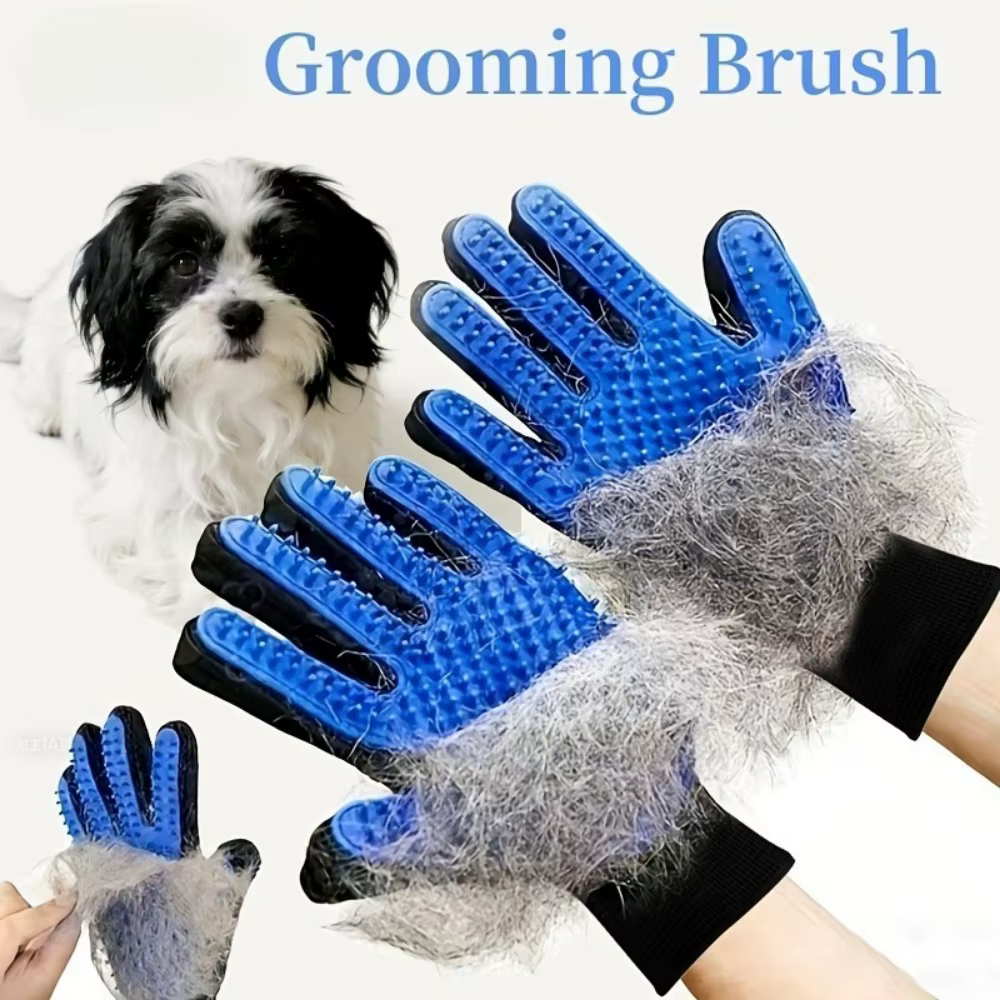 1/10 PCS Pet Silicone Grooming Gloves Effective Hair Remover Comb for Cats Dogs Bath Cleaning and Daily Shedding Control At Home — image 1