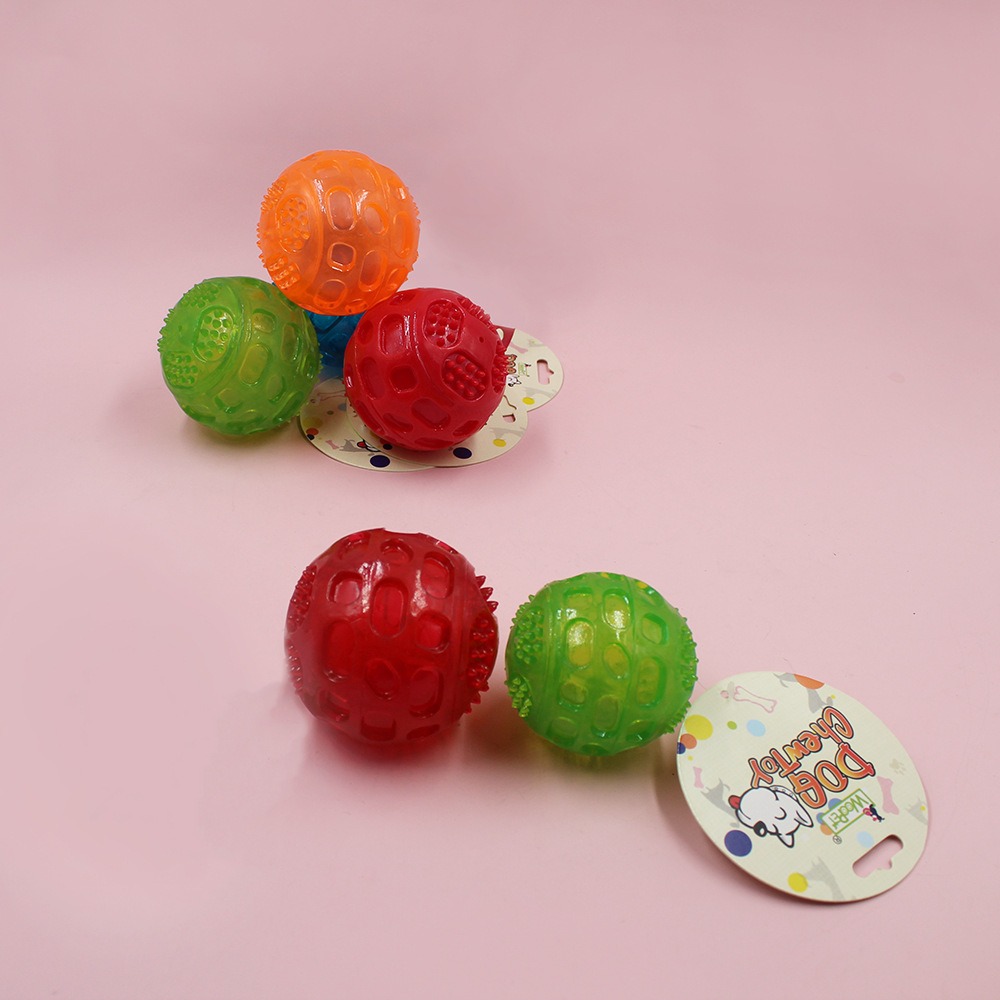 Bite resistant TPR pet toy interactive dog grinding pet ball sound cleaning dog toy — image 9