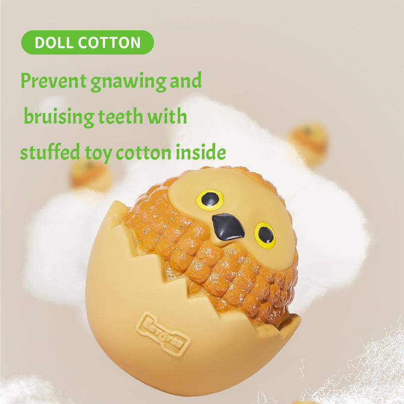 Latex shell breaking owl interactive puzzle grinding sound dog toy — image 3