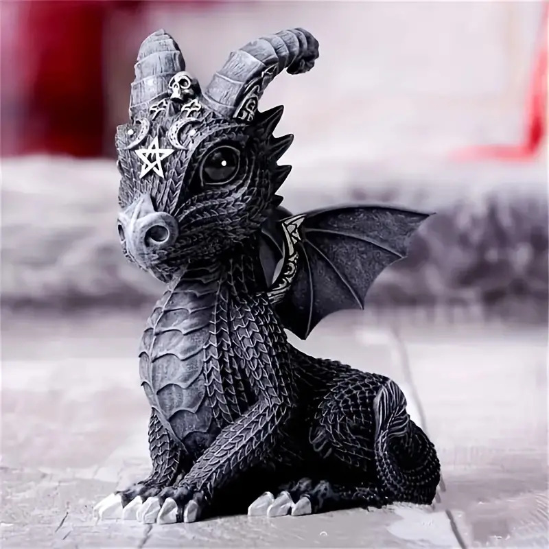 Figura de Decoración de Resina de Gato Negro y Bruja de Halloween - Ambiente Mágico y Misterioso — imagen 12
