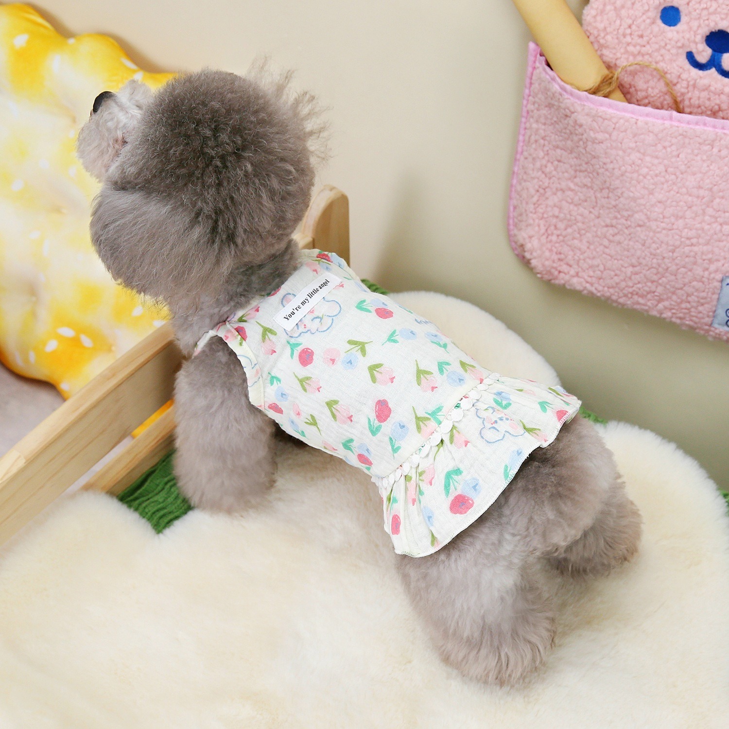 Puppy costume Teddy Schnauzer peach heart gauze skirt — image 2