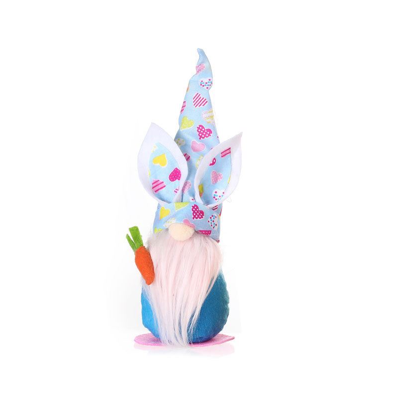 Nuevos decorados de Pascua muñeco de conejo con cara de nabo y enano sin rostro para decoración de ventana — imagen 9