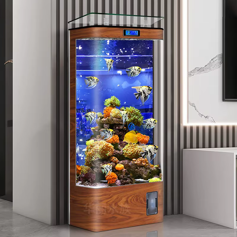 Household all-in-one machine Large fish tank Living room Vertical cabinet Intelligent ecological oxygen glass aquarium — image 1