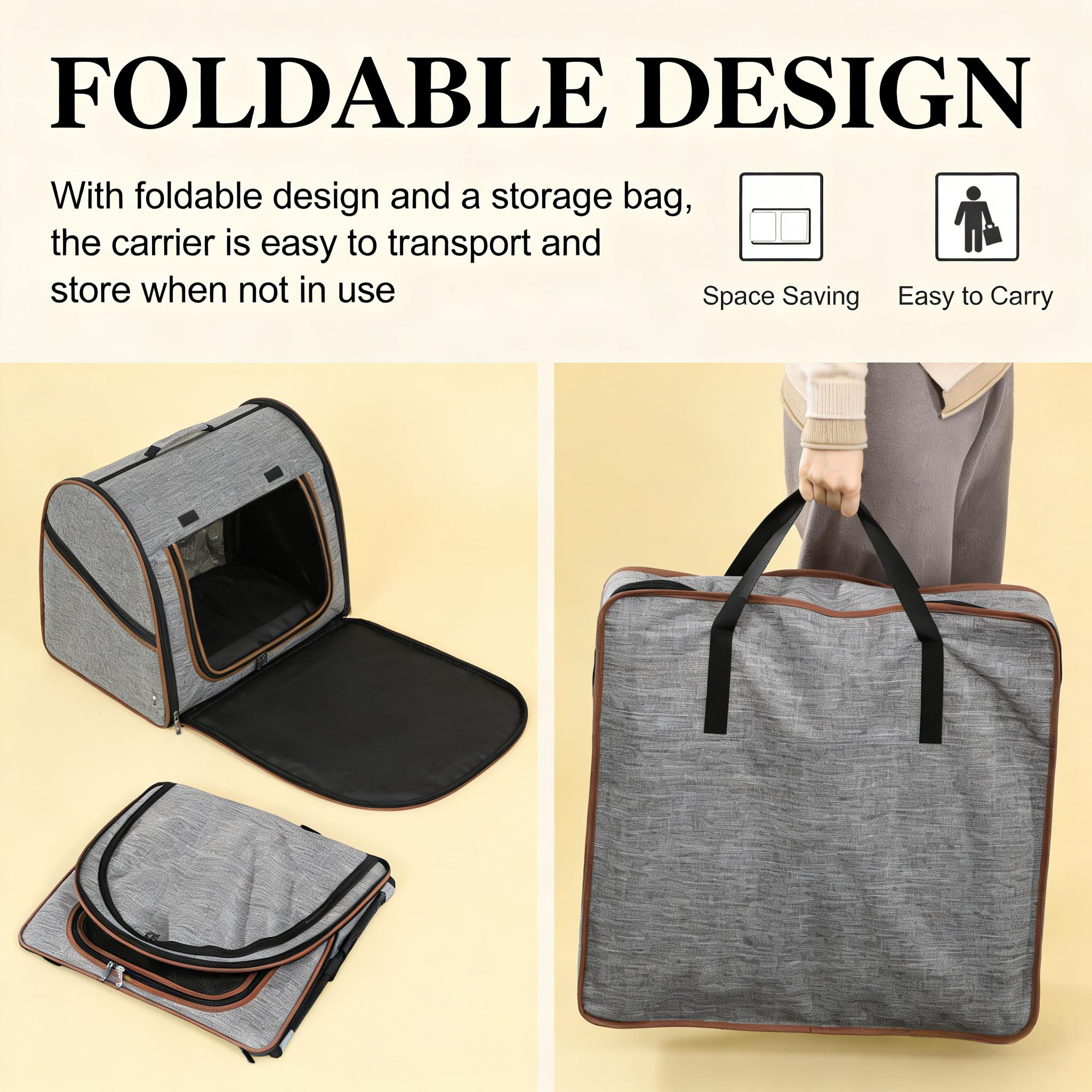 Travel Pet Crate, Portable Soft-Sided Cat Carrier Bag — image 4