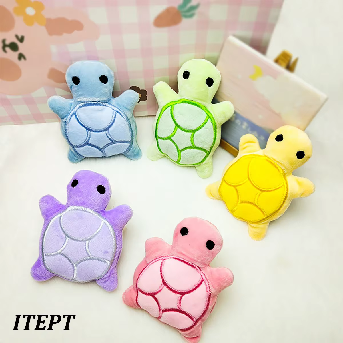 Juguetes para Perros Tortuga de Plush Pequeño Juguetes de Mordida para Cachorros Alivio del Diente Interactivo Seguro y Divertido — imagen 4