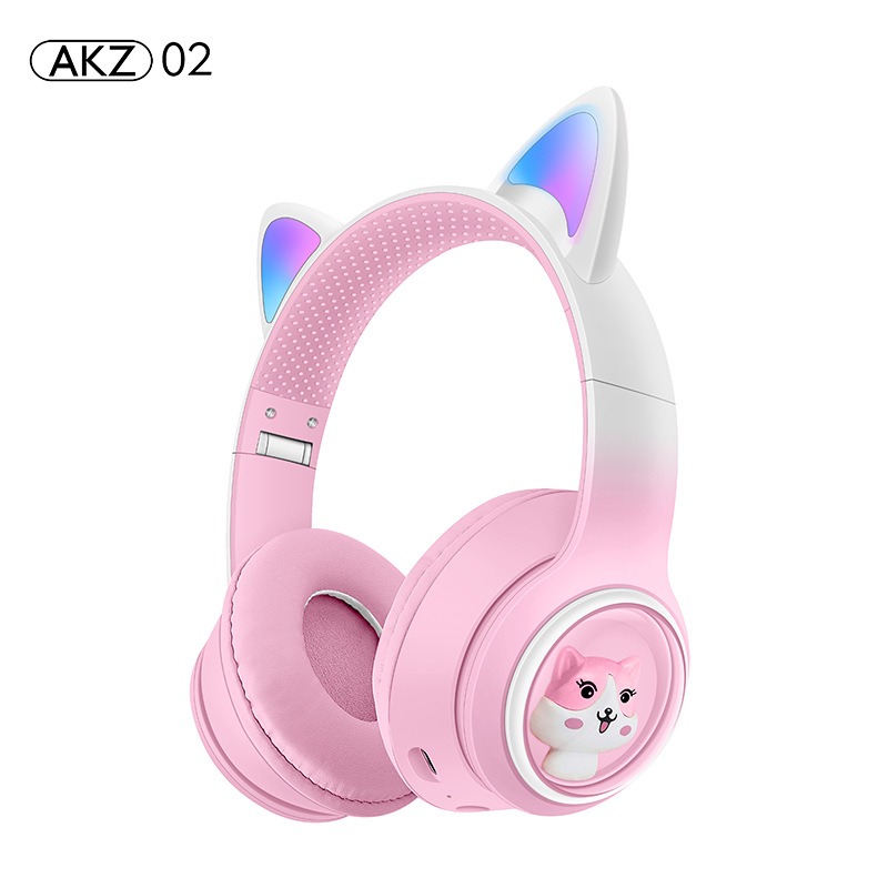 AKZ-02 light-emitting Cat's ears headworn Bluetooth headset subwoofer game video game wireless headset — image 5