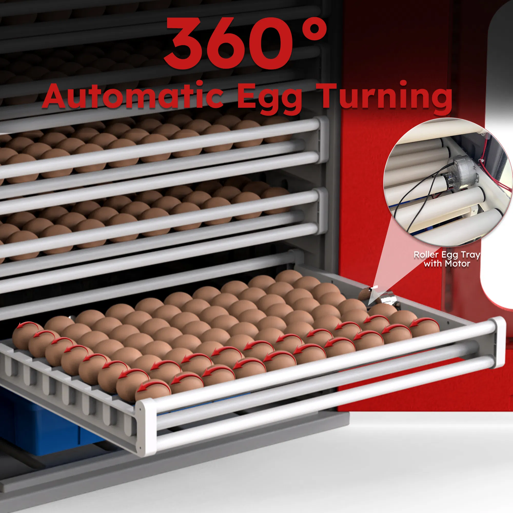 400 Eggs Incubator Cabinet with Automatic Turning & Digital Temperature Control, Large Commercial Poultry Hatcher Cabinet for Chicken, Duck, Goose, Quail Eggs — image 4