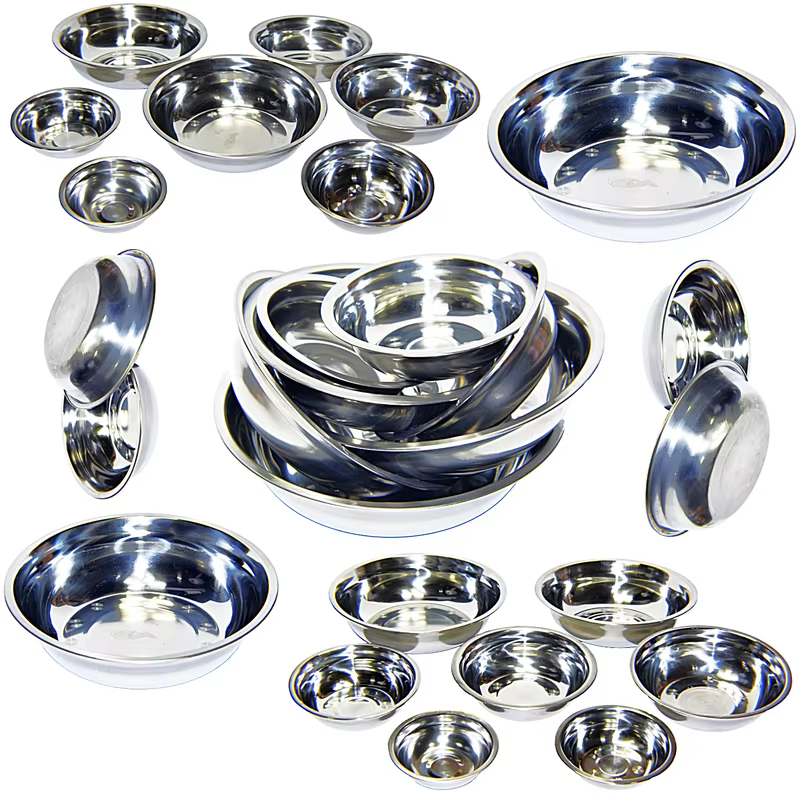 Set of 2 Dog Cat Pet Bowl Dish Metal STAINLESS STEEL New L XL XXL M S XS XXS — image 4
