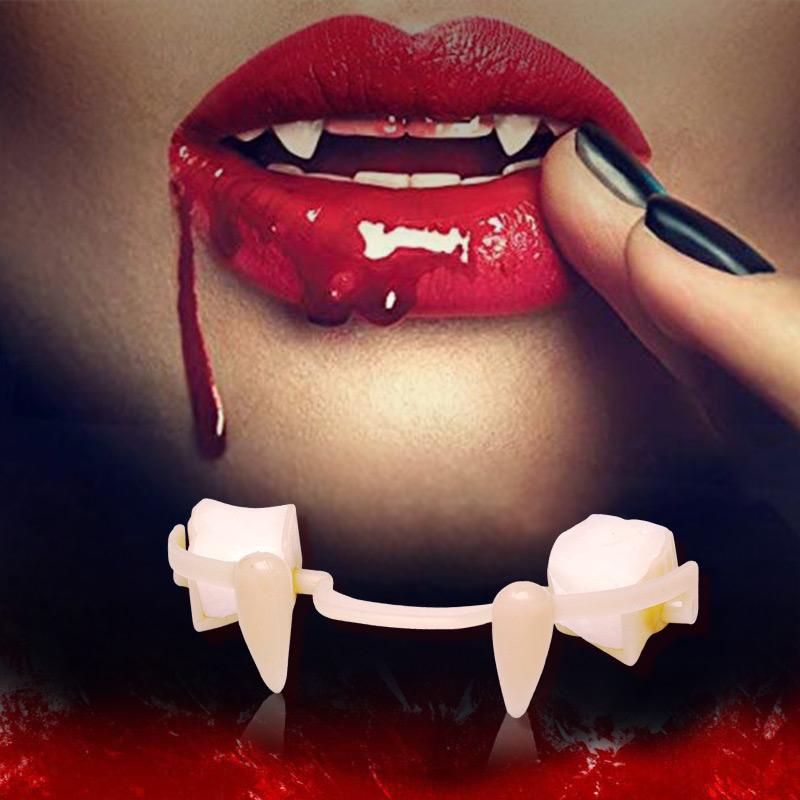 Halloween Vampire Teeth Retractable Dentures Zombie Teeth Small Tiger Teeth Vampire Fangs Retractable Dentures For Adult Kids — image 7