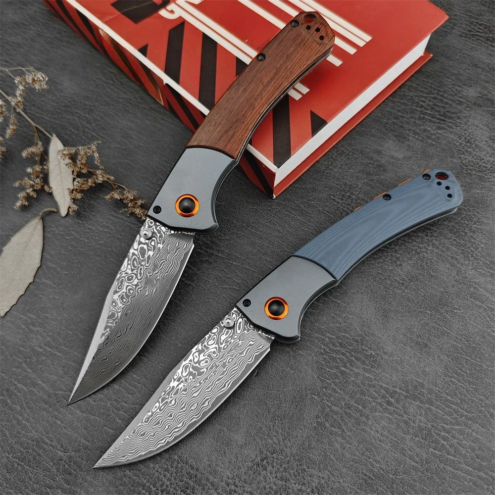 BM 15080 Folding EDC Knives Damascus/S30V Blade Wood/G10 Handles Hunting EDC Outdoor Camping Survival Tactical Pocket Multitools — image 1