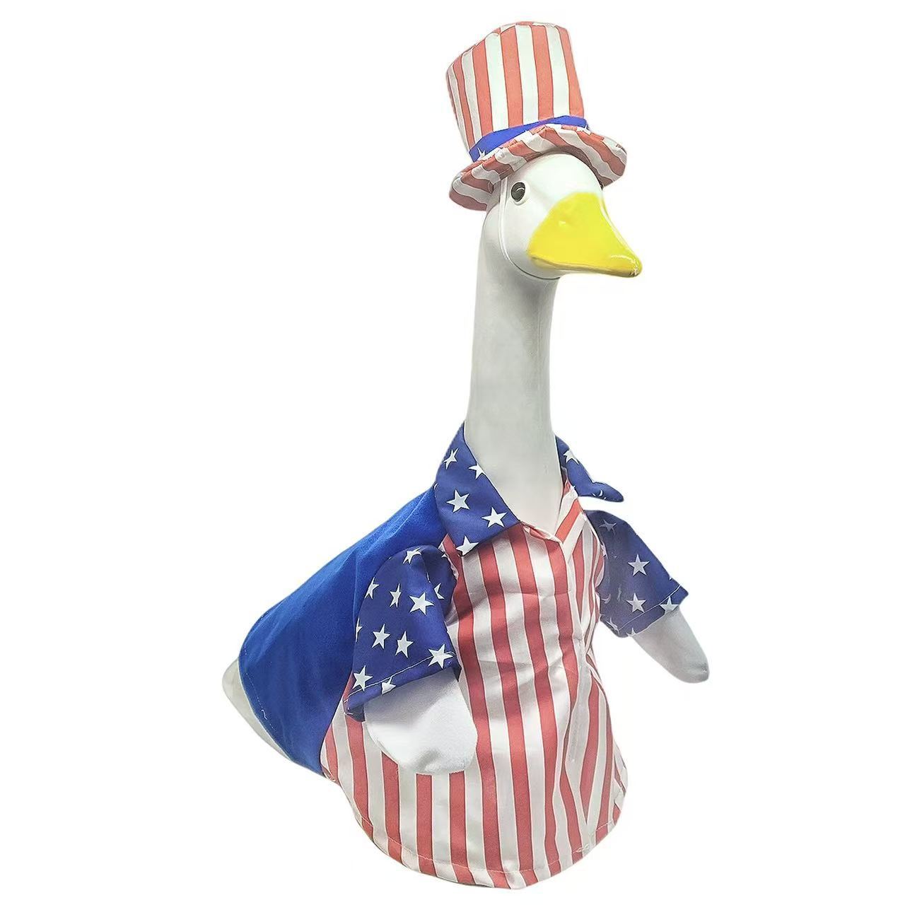 PorchGooseCostume Independence Day Flag Porch Goose Yard Decoration Goose Figurine Costume — image 3