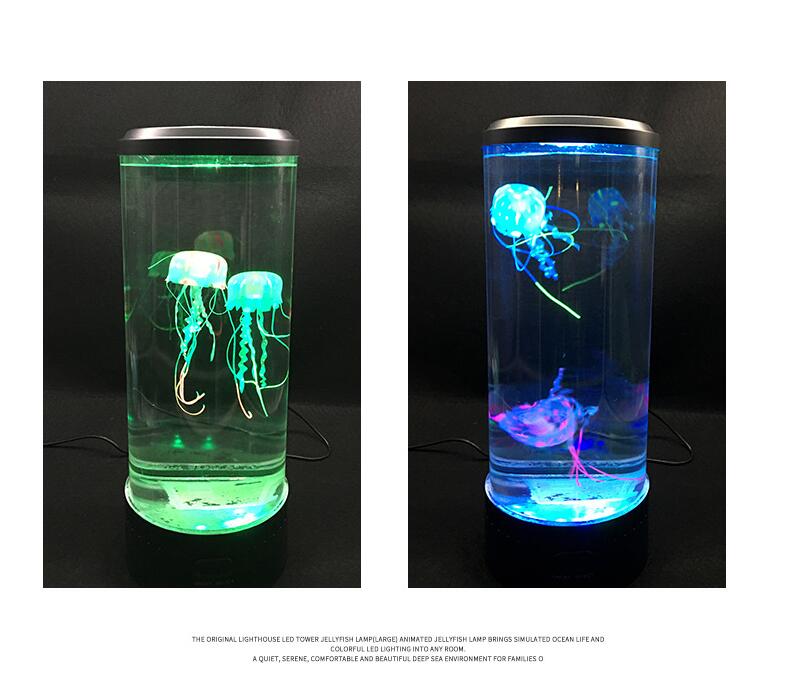 Jellyfish Water Tank Aquarium LED Lamp Color Changing Bedside for Home Bedroom Decoration Kids Gifts — image 2