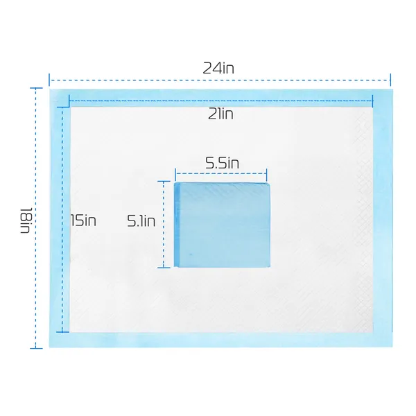 50 Piezas/Juego de Almohadillas de Entrenamiento para Perros, Tapetes Absorbentes para Cachorros y Gatos, Entrenamiento Sanitario 24x18In M — imagen 2
