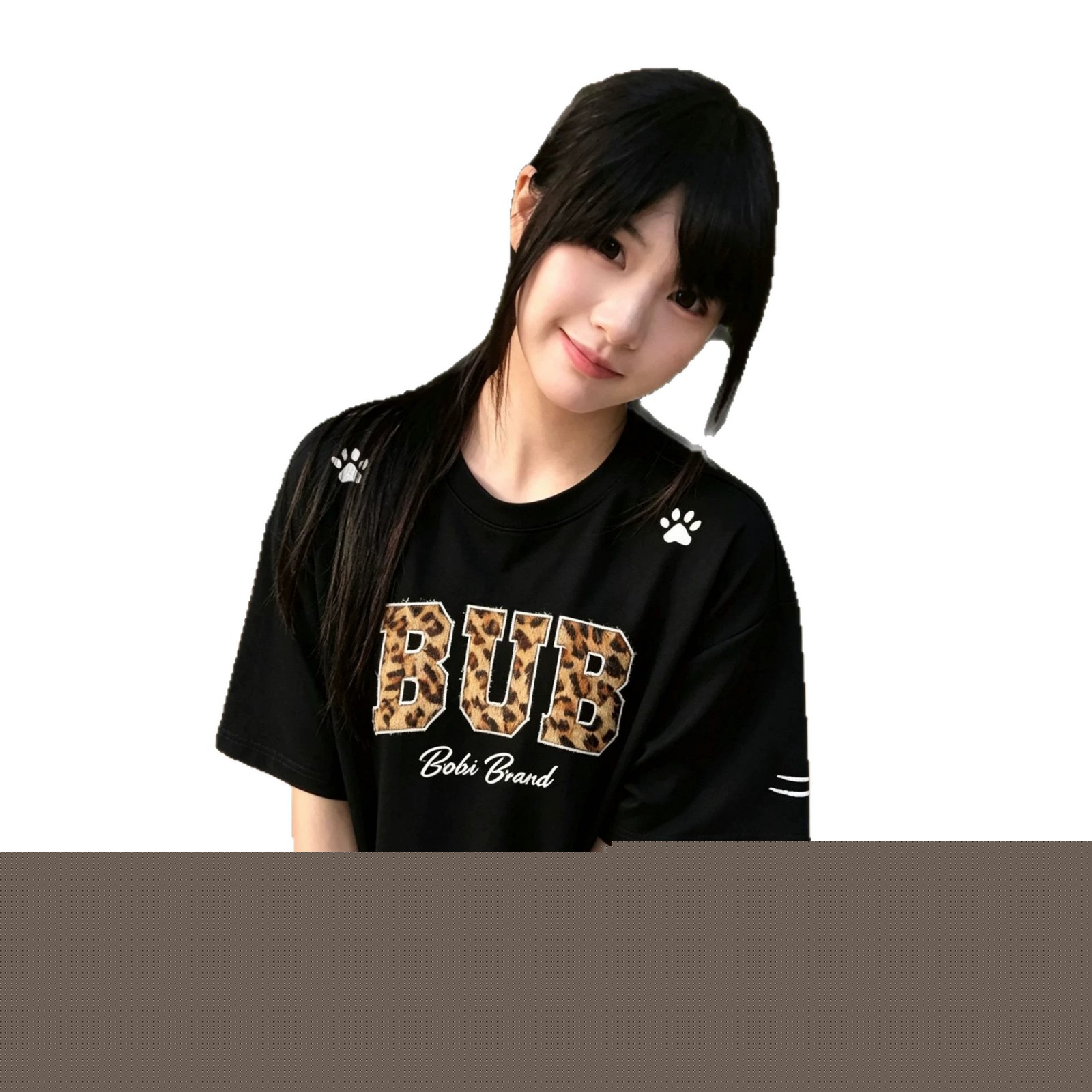 Leopard Print Fleece Embroidered Cotton Short Sleeve T-Shirt — image 1
