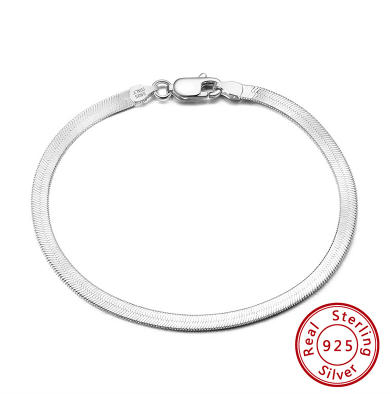Cinturón de plata esterlina 925 en forma de serpiente ósea plano con placa — imagen 4