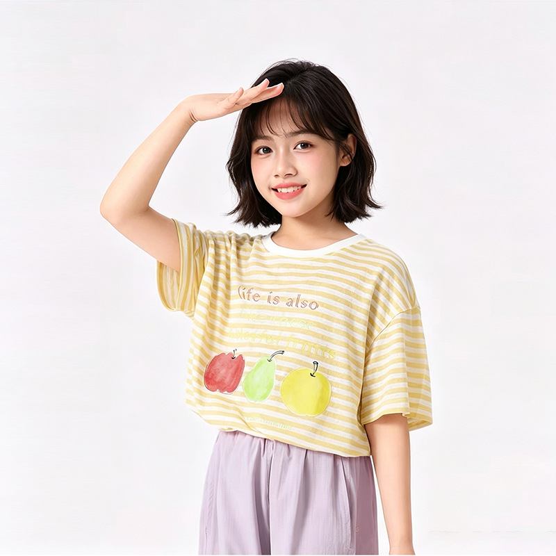 Camiseta de manga corta con estampado de cachorro rayado — imagen 7