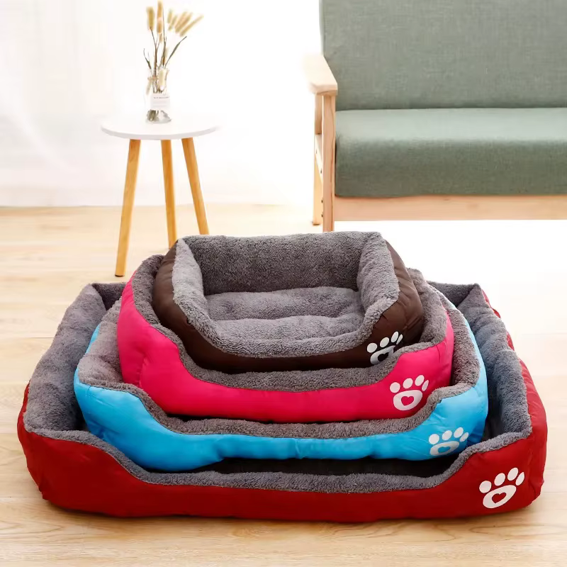 Pet Large Dog Bed Warm House Candy-colored Square Nest Pet Kennel For Small Medium Large Dogs Cat Puppy Plus Size Dog Baskets — image 2