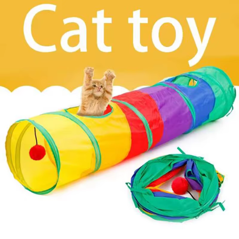 Túnel de Gato Juguete Colapsable para Actividad Mental y Escondite para Mascotas Felinas y Perros Pequeños Indoors y Outdoors — imagen 1