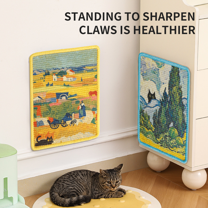 Tablero de Rasguño para Gatos Vertical Montado en Pared con Jute Durable No Shedding Para Mascotas — imagen 3