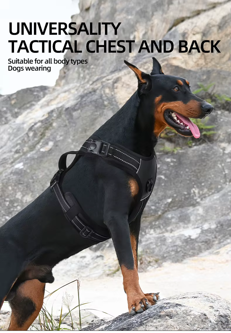 Dog Harness, No Pull Harness, Reflective No-Choke Pet PU Vest, Adjustable Soft Padded Pet Vest with Handle for Small To Large Dogs — image 1