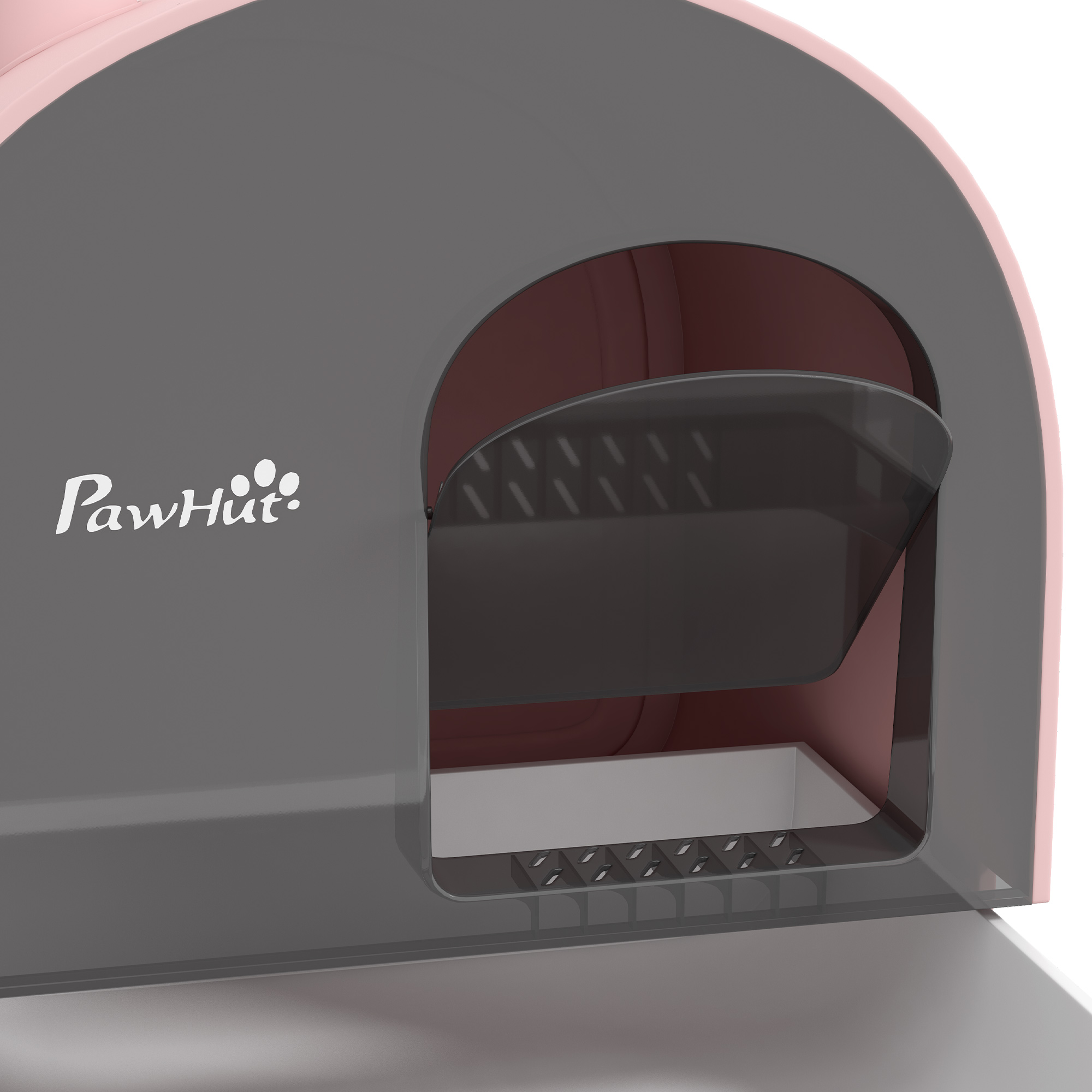 Cat Litter Box with Lid with Scoop and Filter, Pink — imagen 3