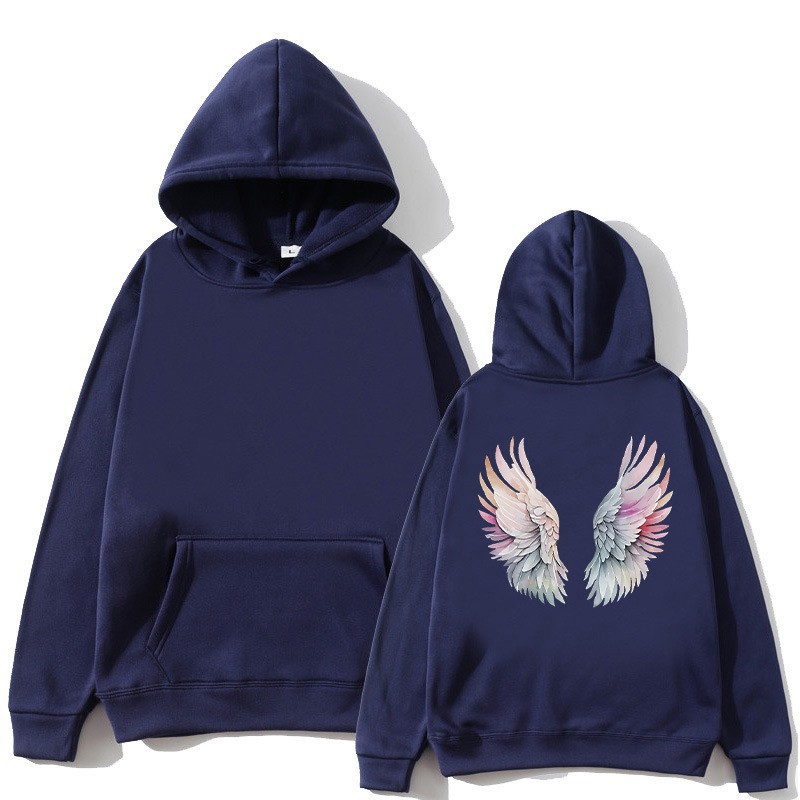 Women's Fleece-Lined Hoodie with Wings Print, Kangaroo Pocket, Drawstring, and Graphic Design — image 14