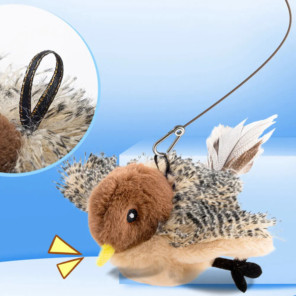 Cat toys touch sense sound teasing cat sticks plush simulation birds pet supplies grind teeth self pleasure relieve boredom — image 5