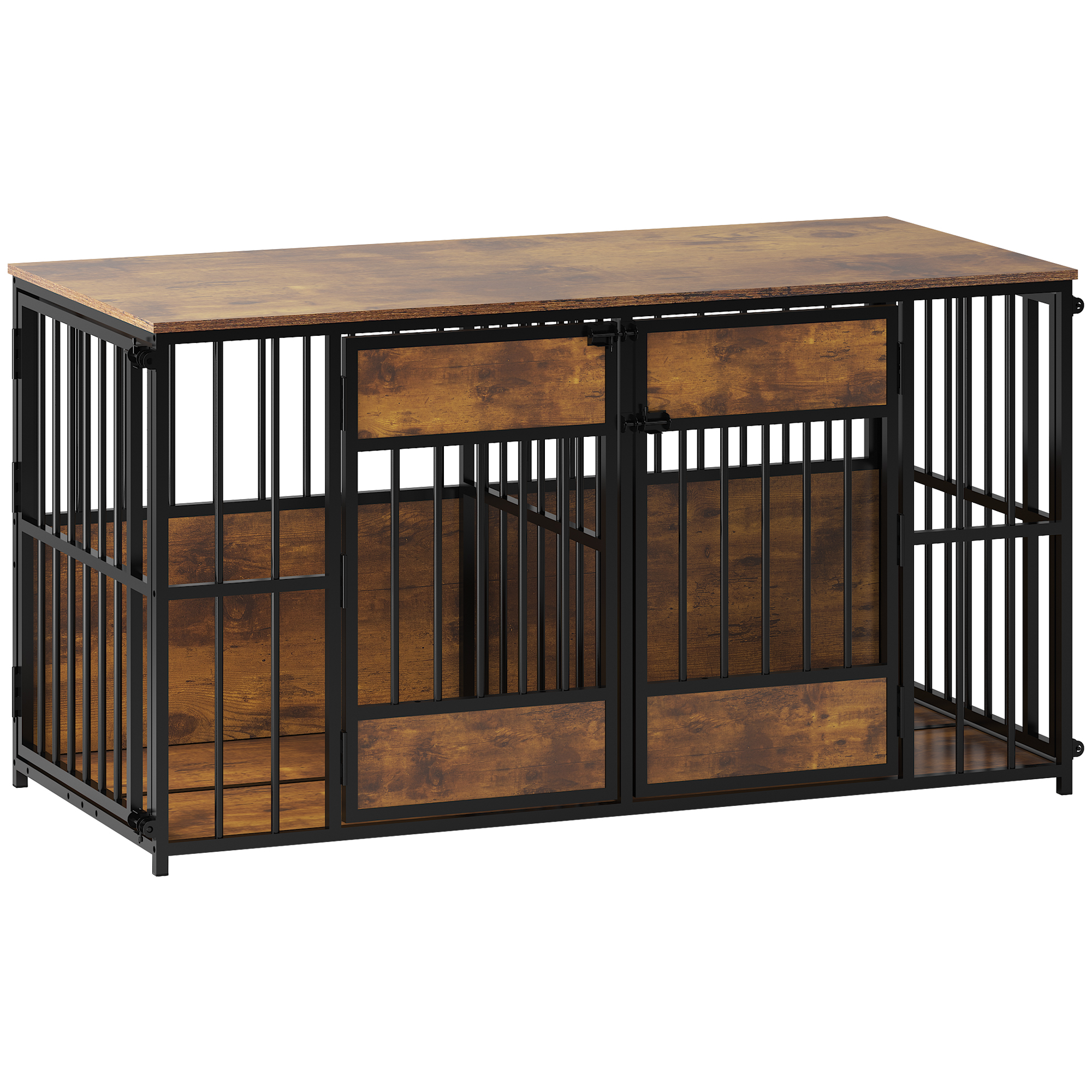 Wooden Dog Crate Furniture, Large Dog Kennel with Storage Top, Indoor Pet Cage — image 9