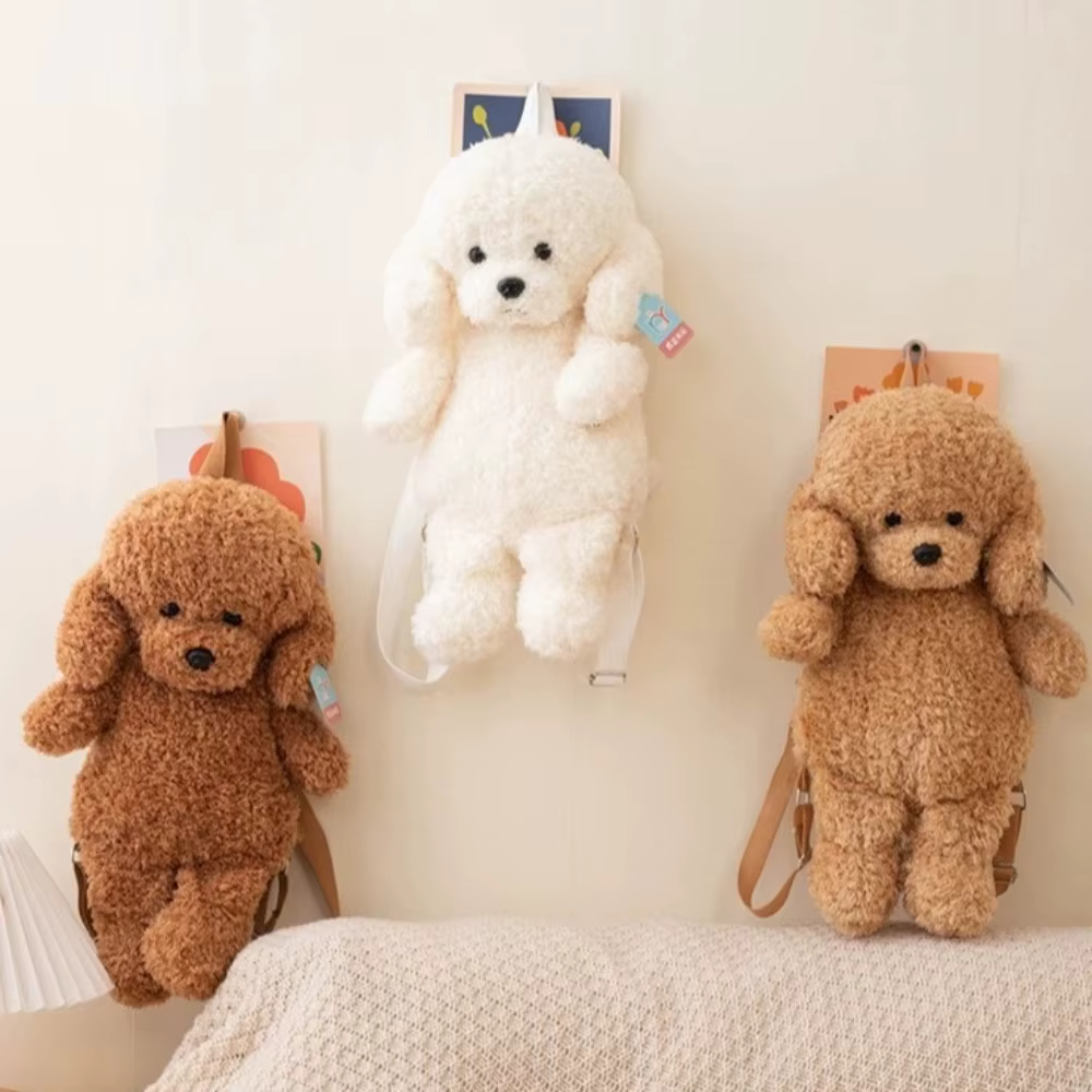 Mochilas de Teddy Perro con forma de Poodle Kawaii para Niñas Estudiantes — imagen 1